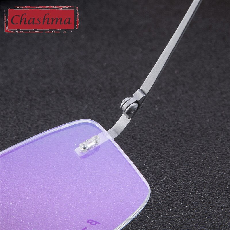 Titanium Rimless Rectangle Eyeglasses for Men - Lightweight & Durable Frame - Perfect for Work, Reading & Everyday Use
