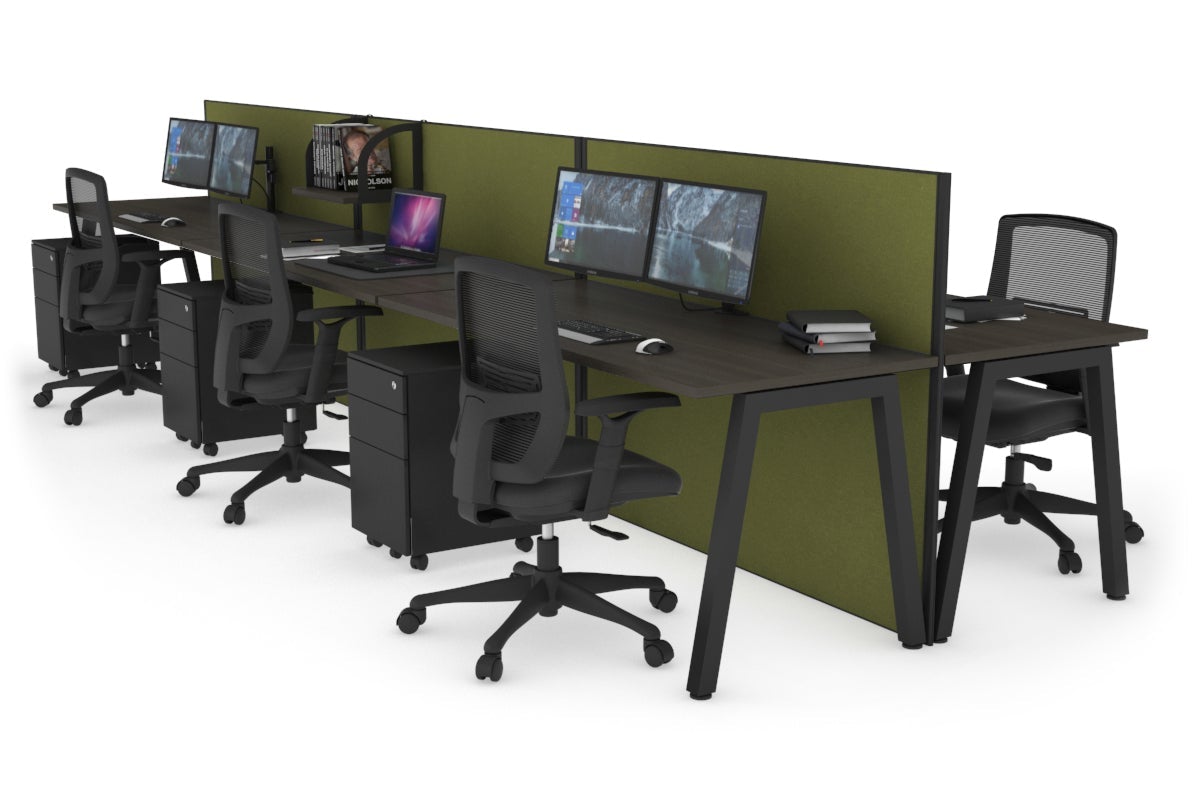 Horizon Quadro 6-Person Office Workstation Bench with A-Legs - 1400mm x 700mm (55