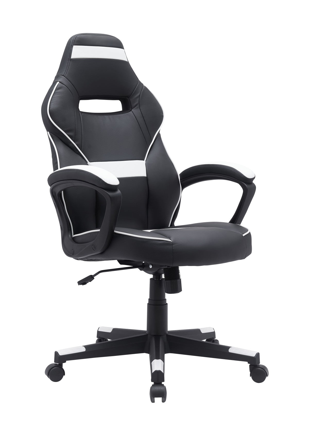 Premium Ergonomic Gaming Chair - Black & White Racing Style with Adjustable Height & Lumbar Support - Perfect for PC, Console & Office Gaming Setup