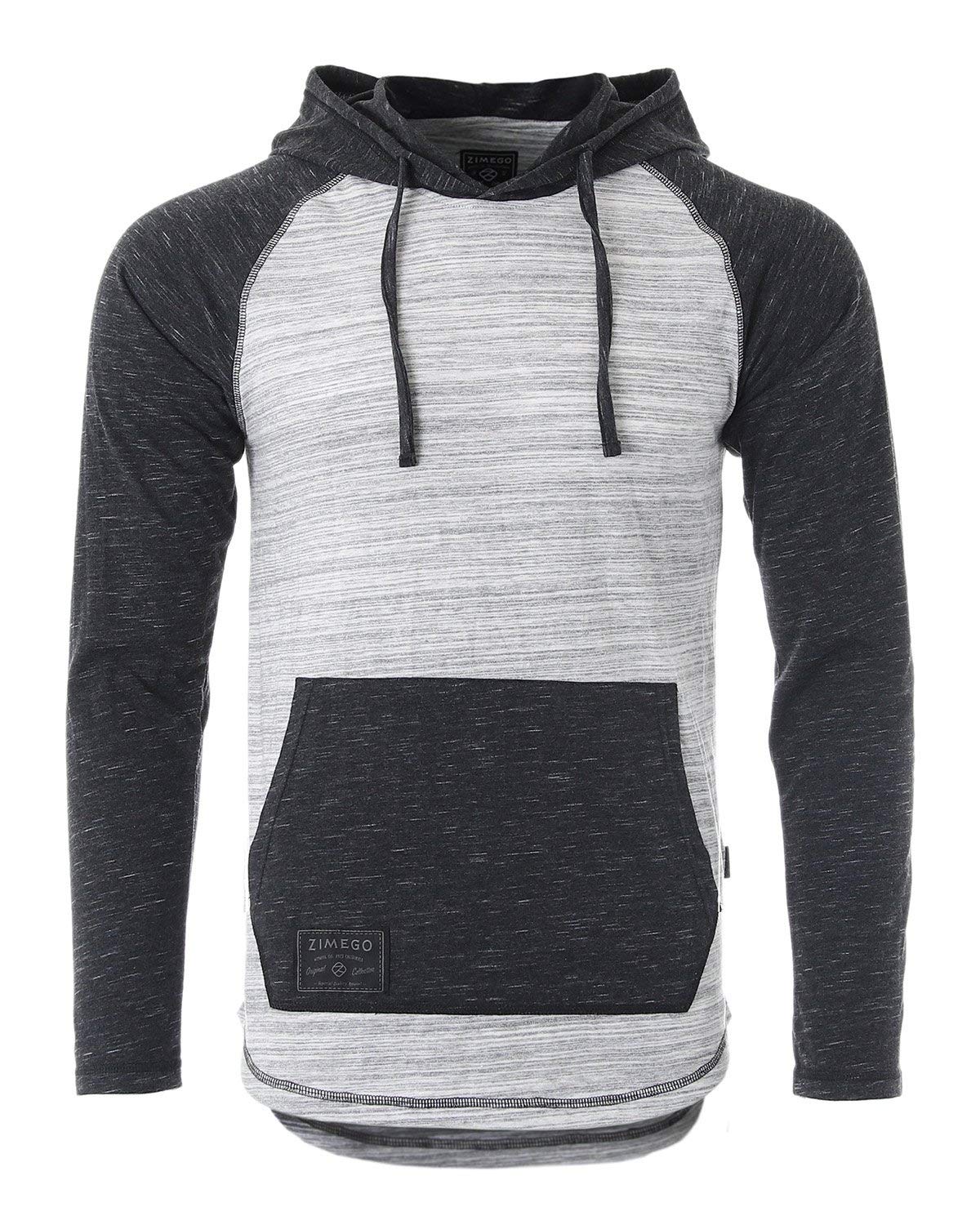 ZIMEGO Men's Lightweight Long Sleeve Hoodie - Comfortable Pullover Sweatshirt with Hood for Casual Wear, Outdoor Activities & Gym Workouts