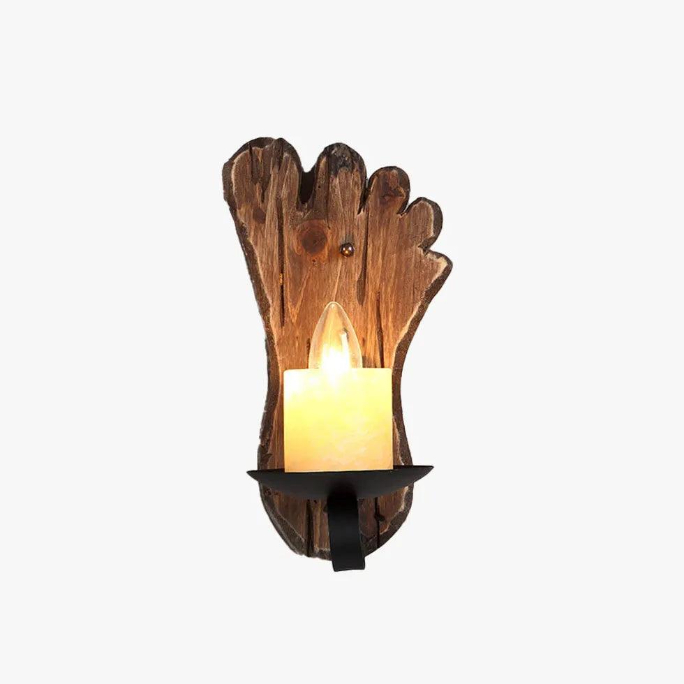 Vintage Wooden Wall Sconces with Natural Texture - Handcrafted Candle Holders for Rustic Home Decor, Bedroom & Cabin Lighting