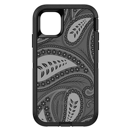 Big Grey Black Paisley On Black Case