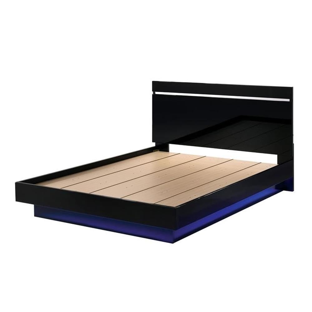 Furniture of America Malva 3-Piece Black Wood Bedroom Set - California King Bed Frame with 2 Nightstands | Modern Bedroom Furniture for Master Suite & Guest Room