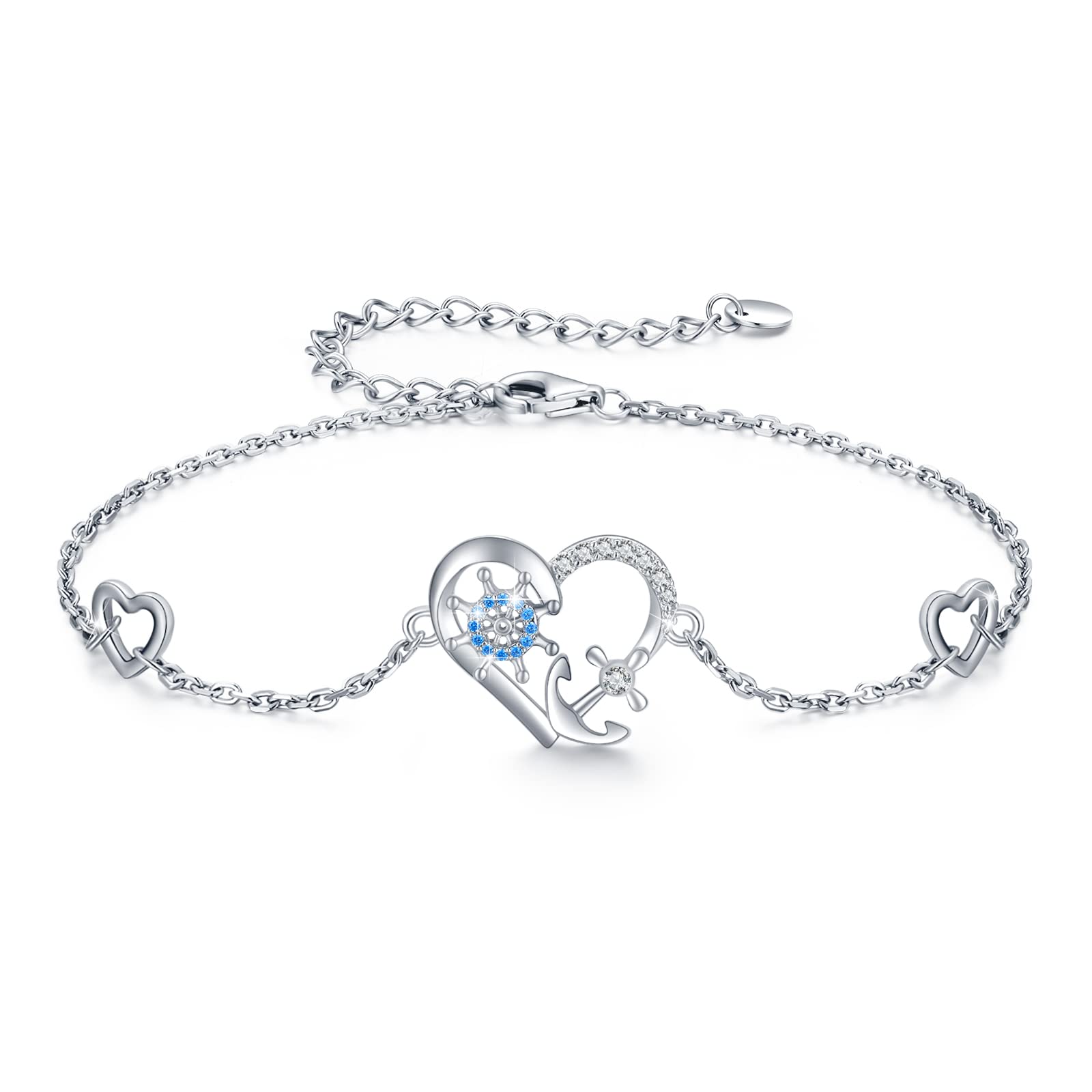 MEDWISE 925 Sterling Silver Adjustable Anchor Anklet Bracelet - Nautical Jewelry for Women, Navy Wife Gift, Daughter Present - Perfect for Beach, Cruise & Summer Outfits