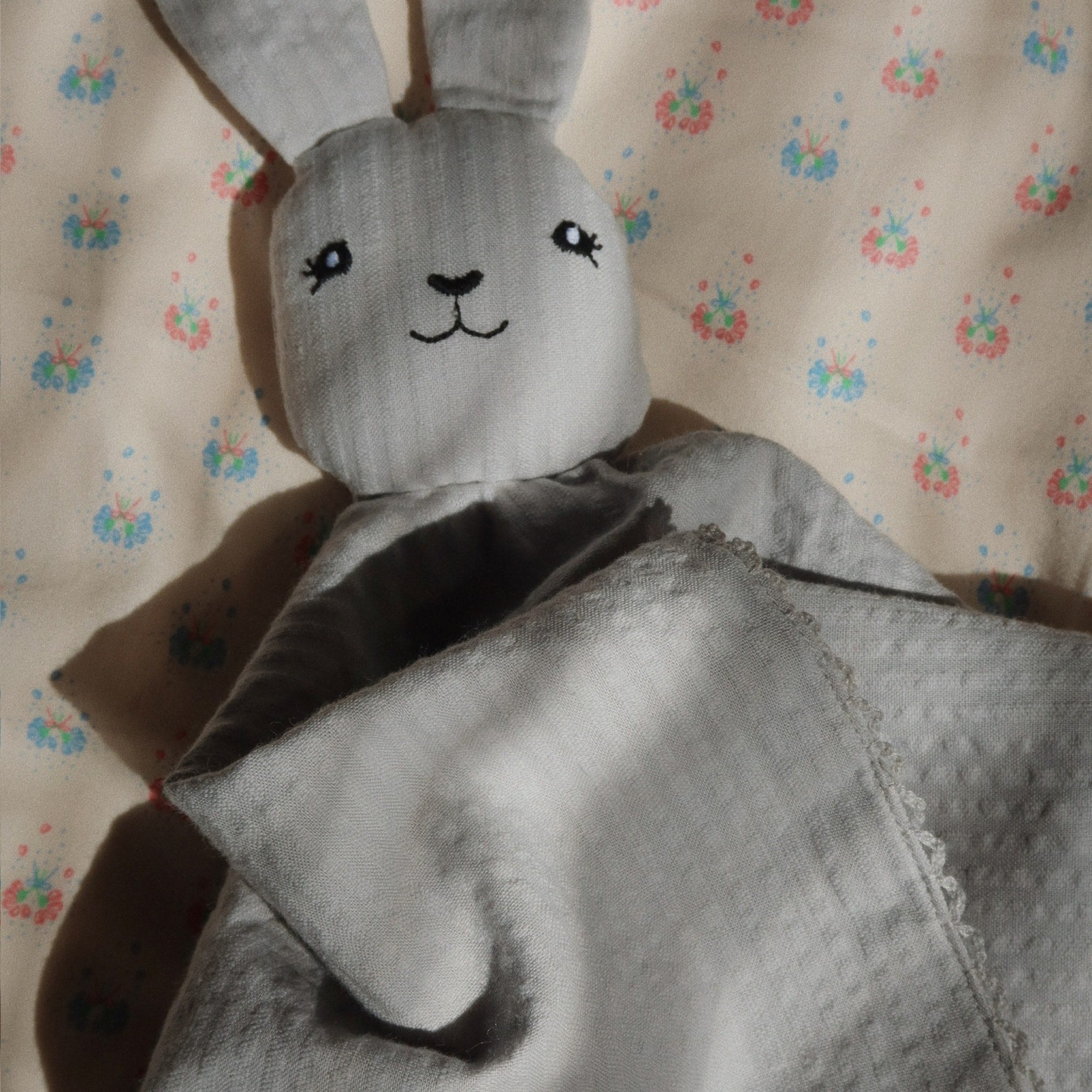 KONGES SLØJD Sleepy Rabbit Plush Toy - Soft & Cuddly Stuffed Animal for Babies & Toddlers | Perfect for Nursery Decor, Bedtime Comfort & Sensory Play