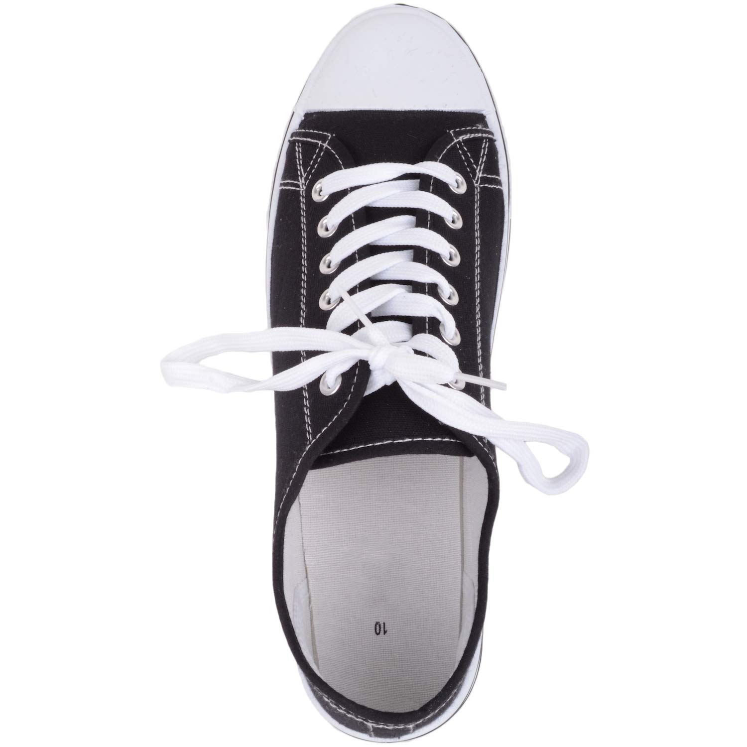 Women's Canvas Lace-Up Sneakers with Rubber Toe Cap - Comfortable Casual Shoes for Walking, Running & Everyday Wear