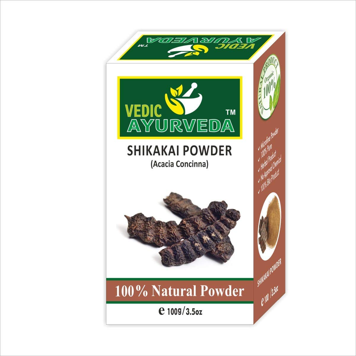 VEDICAYURVEDA Pure Organic Hair Care Combo - Amla Powder, Shikakai Powder, Reetha Powder & Bhringraj Powder (4 Items, 400g) for Natural Hair Growth, Scalp Treatment & Deep Conditioning - Perfect for DIY Hair Masks & Ayurvedic Hair Care Routines