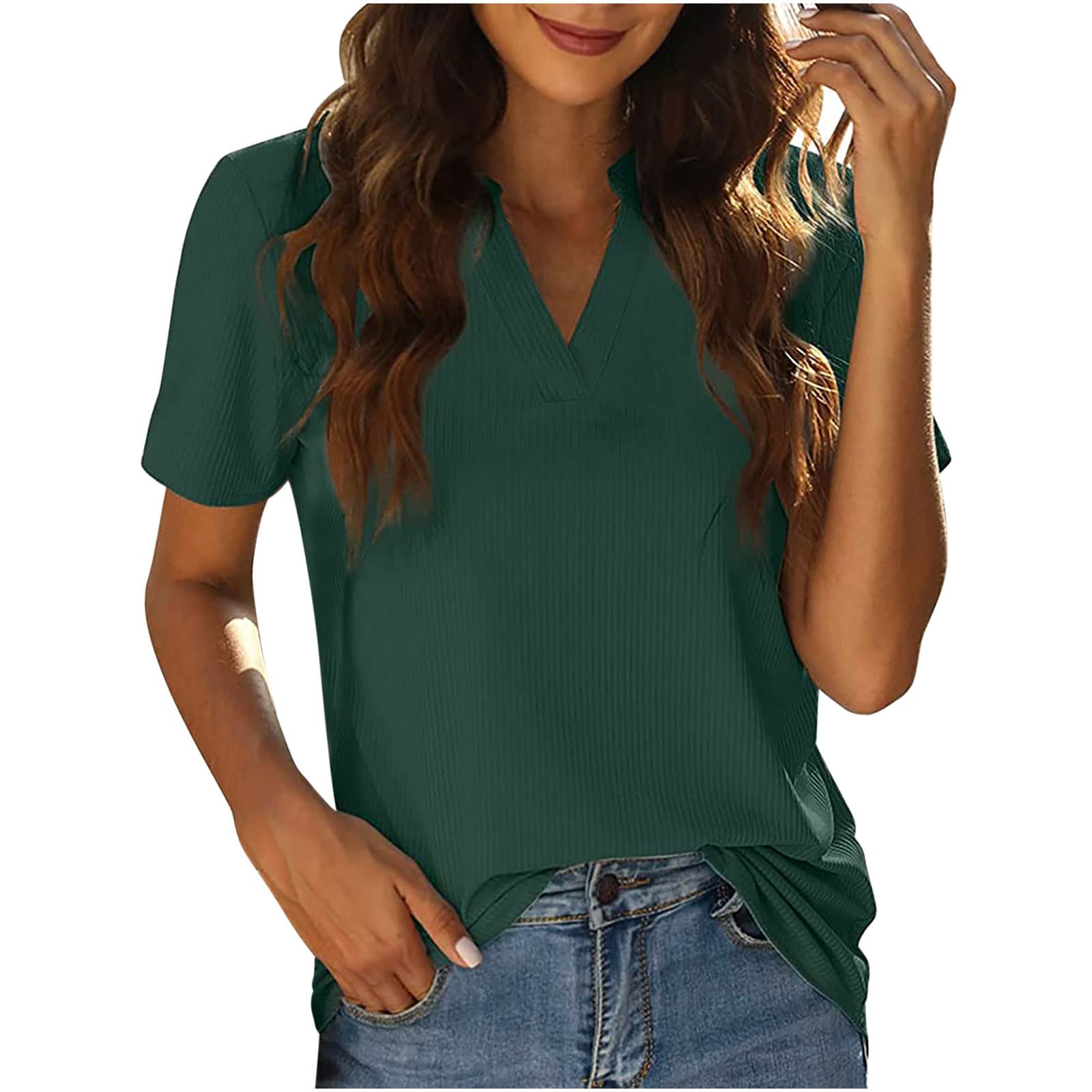 Women's Casual T-Shirts - Cute Printed Summer Tee, Loose Fit Plus Size Short Sleeve Blouse, Comfortable & Sexy Tunic Top for Everyday Wear, Outings & Vacation