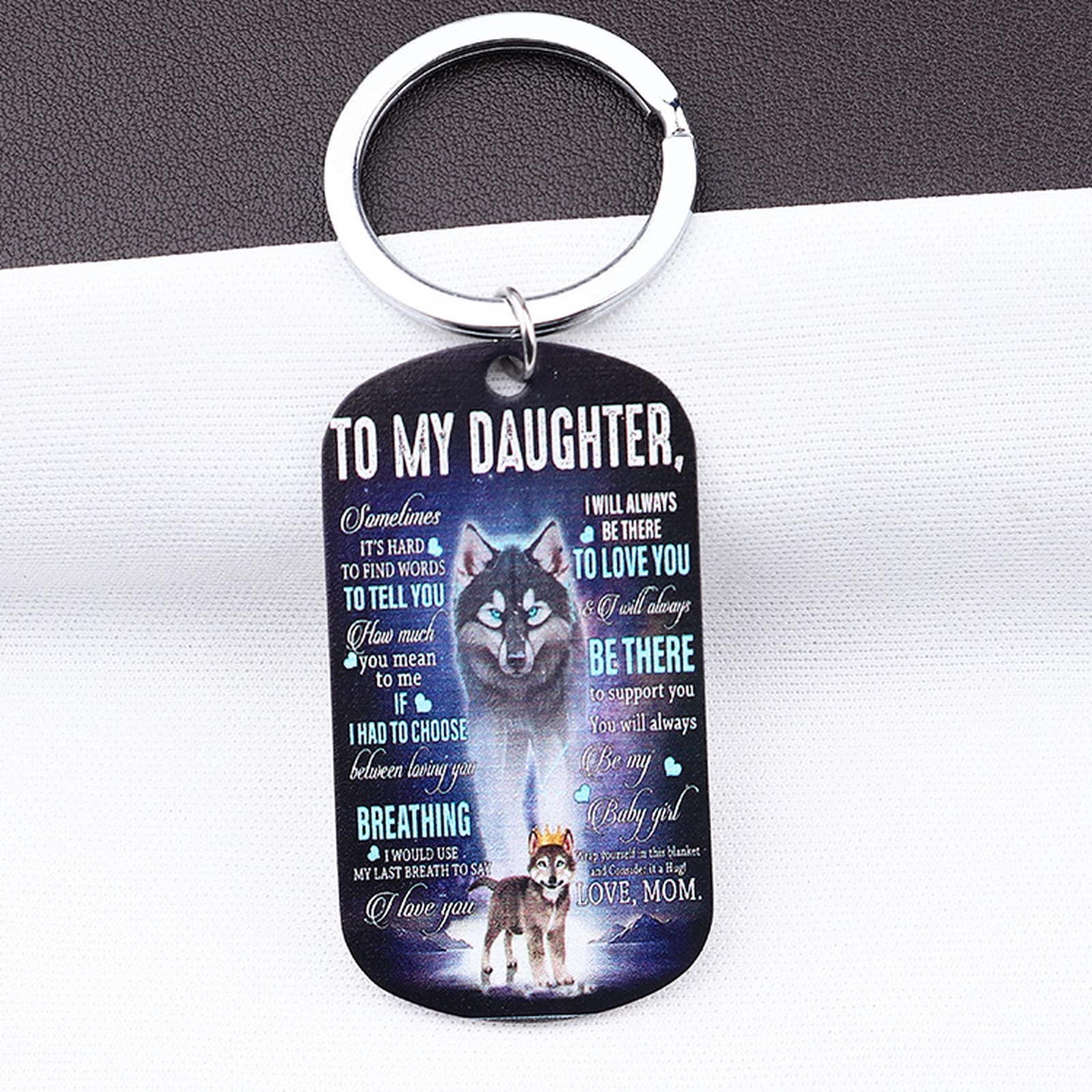 My Daughter Keychain & Necklace Jewelry Set - Inspirational Gift from Mom for Birthday, Graduation - I Love You Daughter Keepsake for Special Occasions | Perfect for Mother-Daughter Bonding & Heartfelt Moments