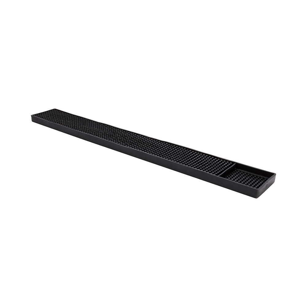 Premium Black Rubber Bar Mat - Non-Slip, No Spill Drink Compartment - 23.75