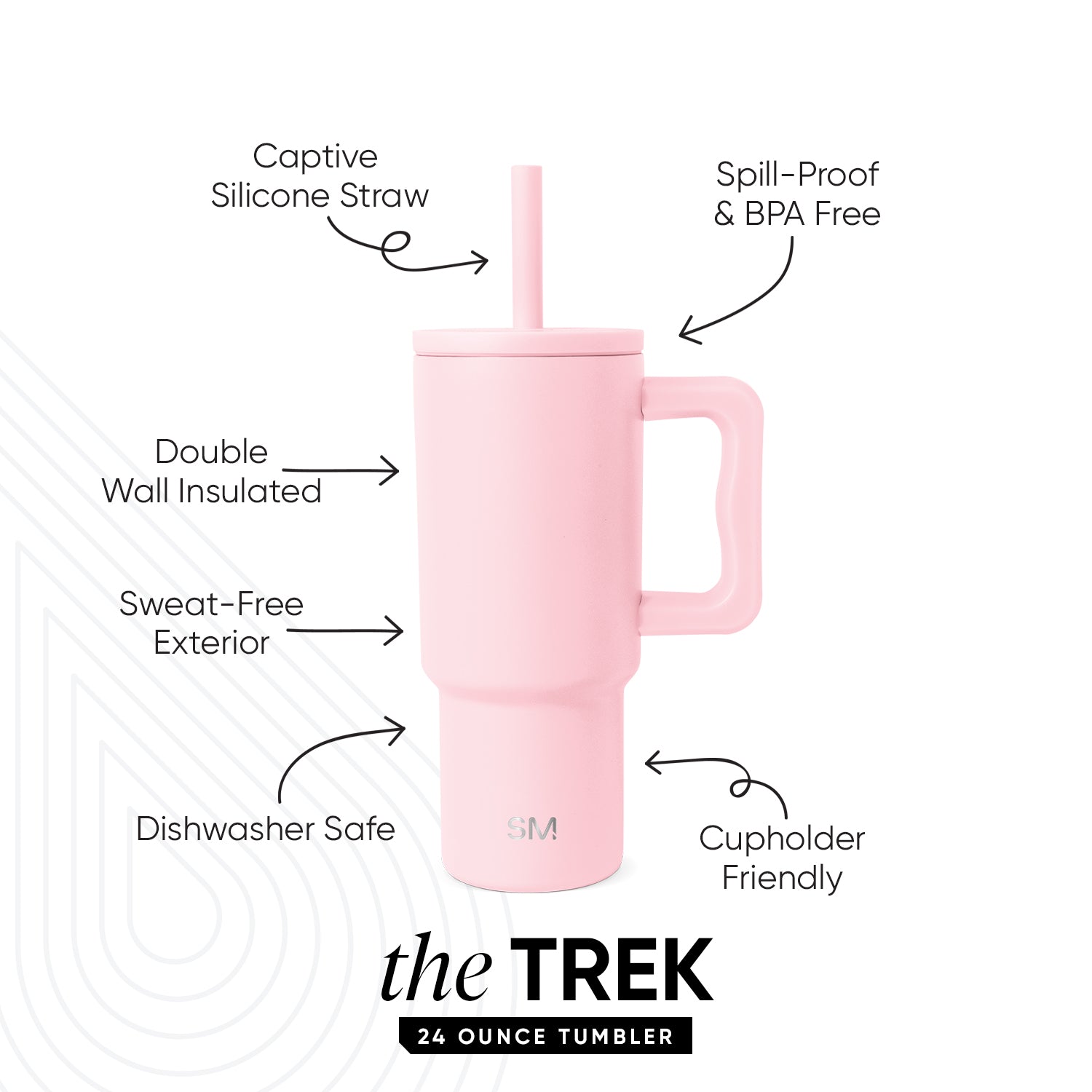 Trek Kids Insulated Tumbler with Silicone Straw Lid - Leakproof Stainless Steel Water Bottle for School, Travel & Outdoor Activities