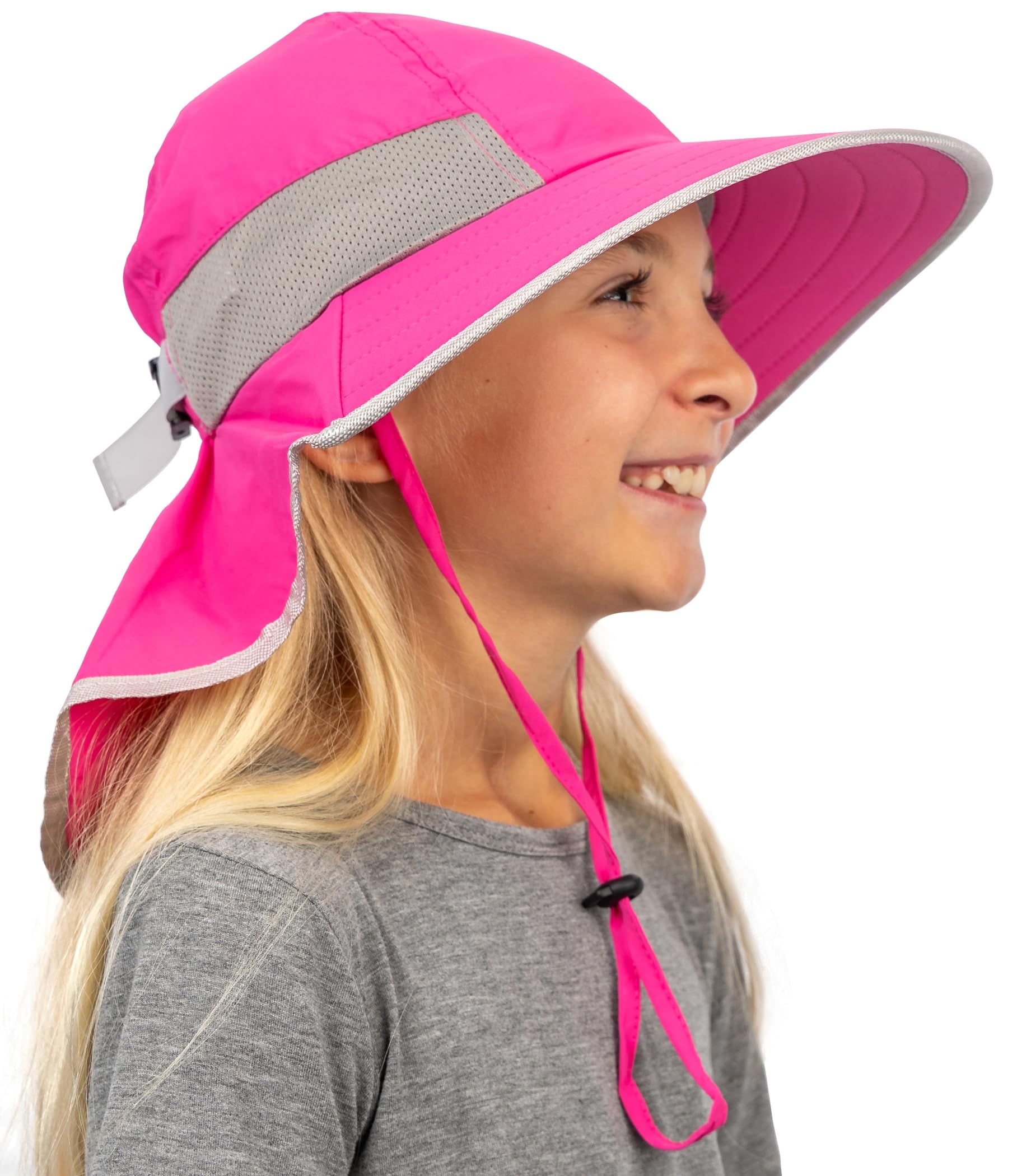 GearTOP UPF 50+ Kids Sun Hat with Neck Flap - Boys & Girls Beach Swim Hat for Ages 5-13 - Perfect for Outdoor Activities, Swimming, and Summer Protection