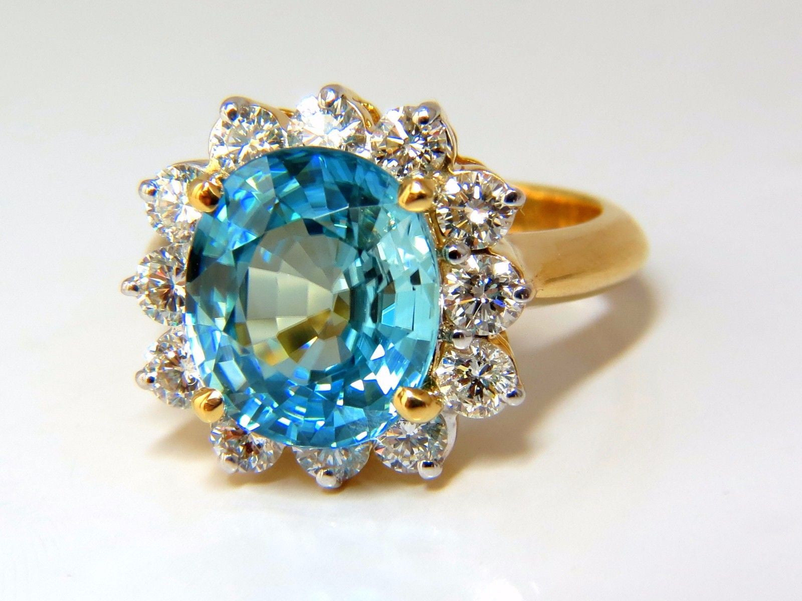 10.05ct Natural Blue Zircon Diamond Ring in 14kt Gold - Freedom Indigo Collection | Perfect for Engagement, Anniversary & Special Occasions