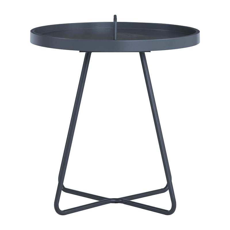 JAXI 40cm Round Coffee Table - Graphite Grey Modern Side Table for Living Room, Bedroom & Office