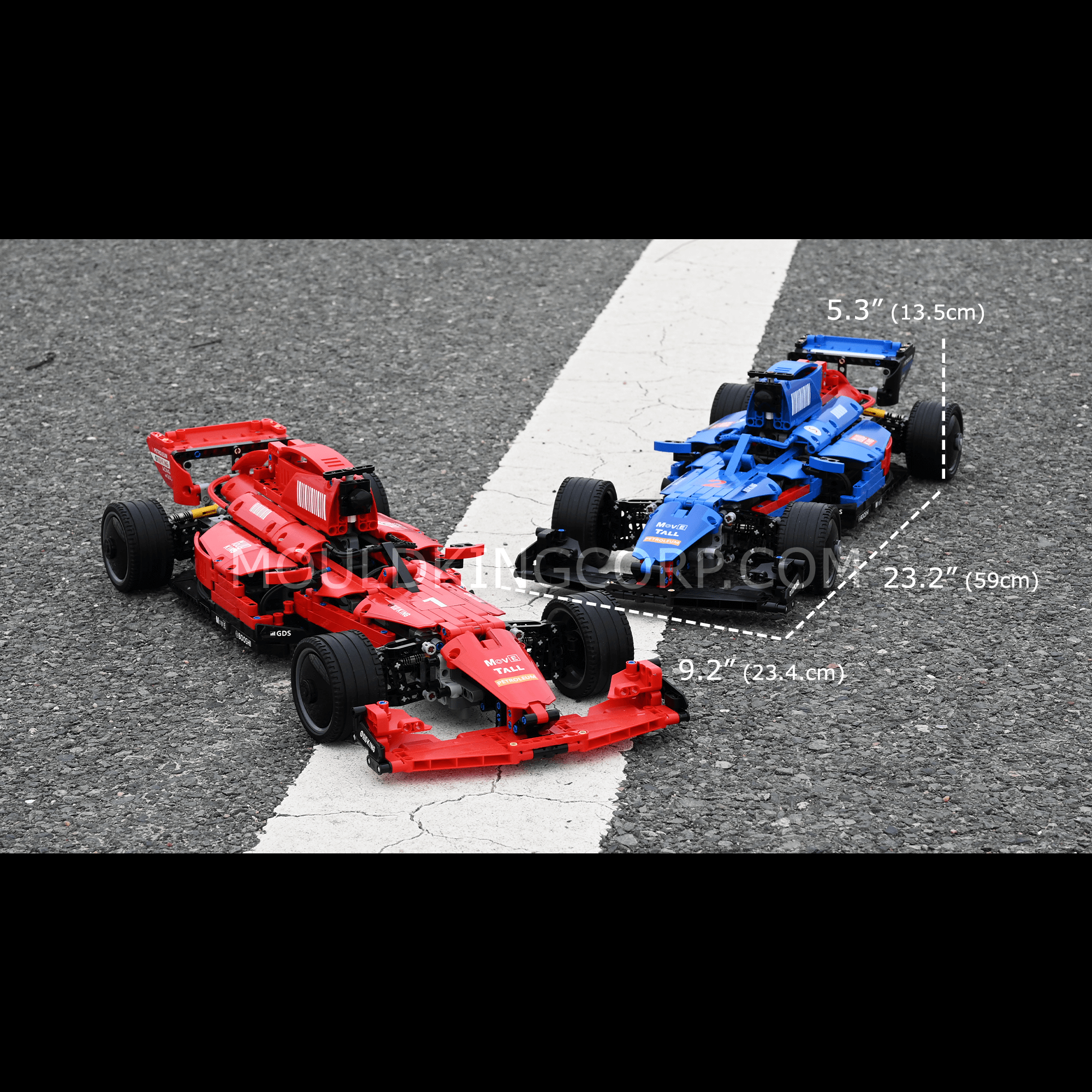 MOULD KING 18024A/B RC Formula Race Car Building Set - 1,065 PCS STEM Toy for Kids & Adults | Remote Control Racing Car for Indoor & Outdoor Play
