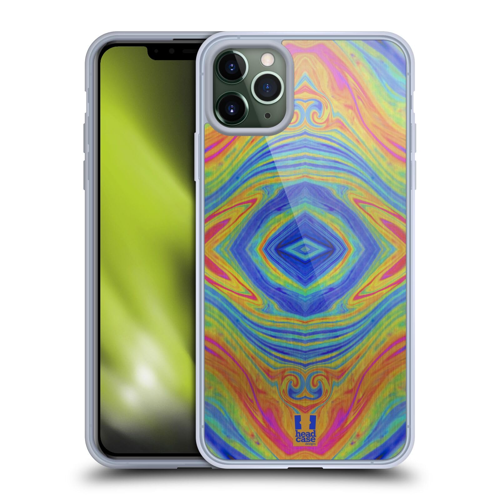 Head Case Designs Kaleidoscope Oil Slick Prints Soft Gel Phone Case Compatible with Apple iPhone 11 Pro Max - Stylish Protection for Everyday Use, Travel, and Work