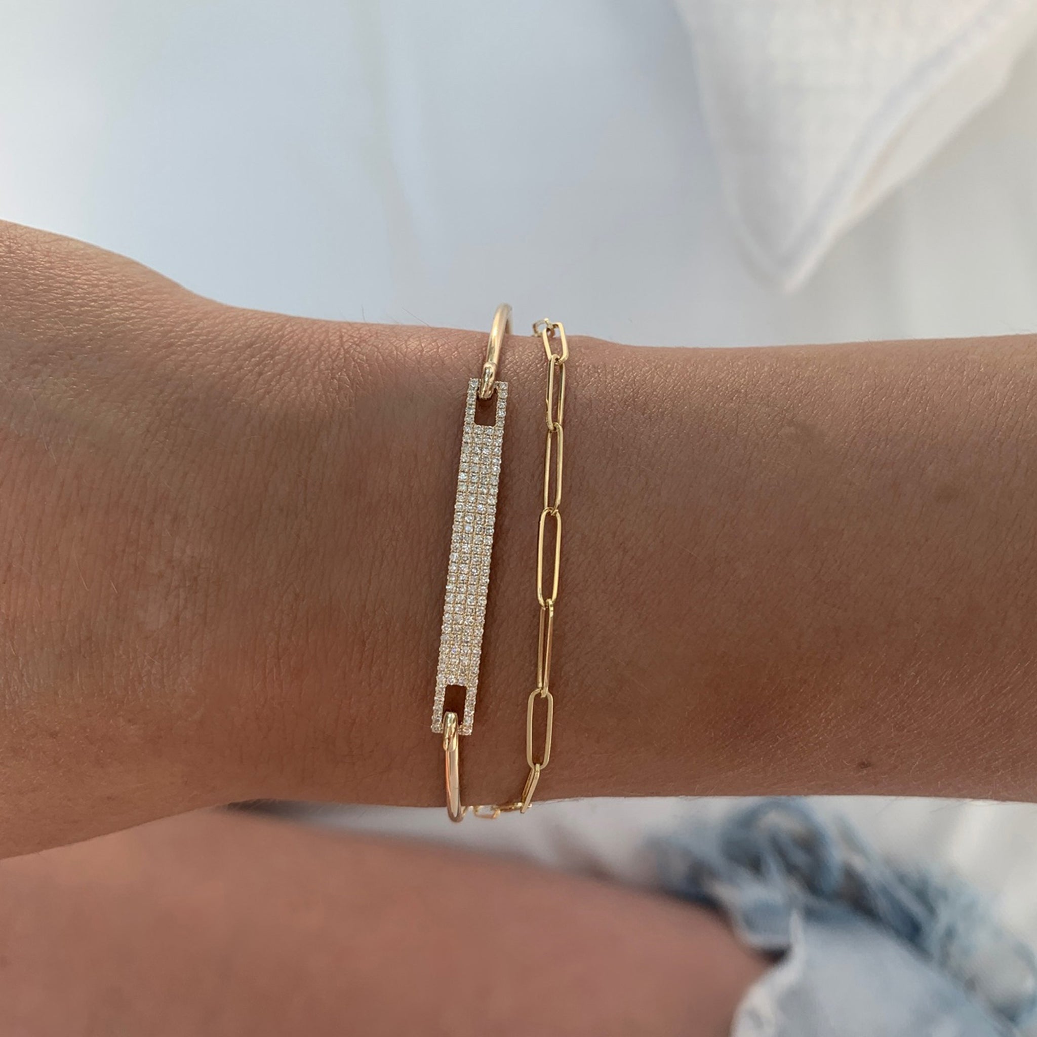 Pave Diamond ID Bangle Bracelet - 14K Gold Plated Adjustable Name Bangle for Women | Perfect Gift for Anniversary, Birthday & Special Occasions