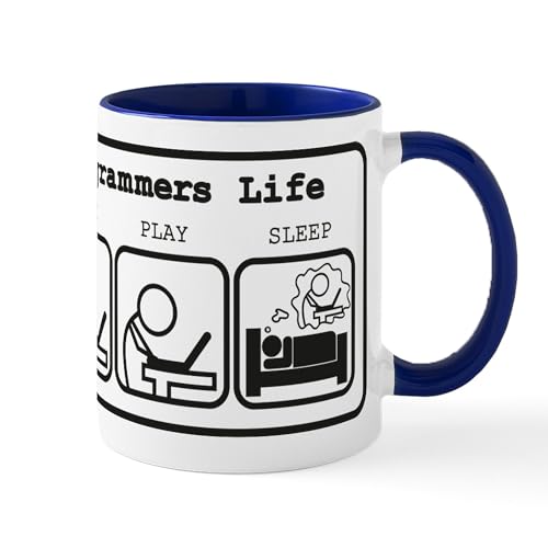 White/Navy Inside - Unique The Programmers Life Mug