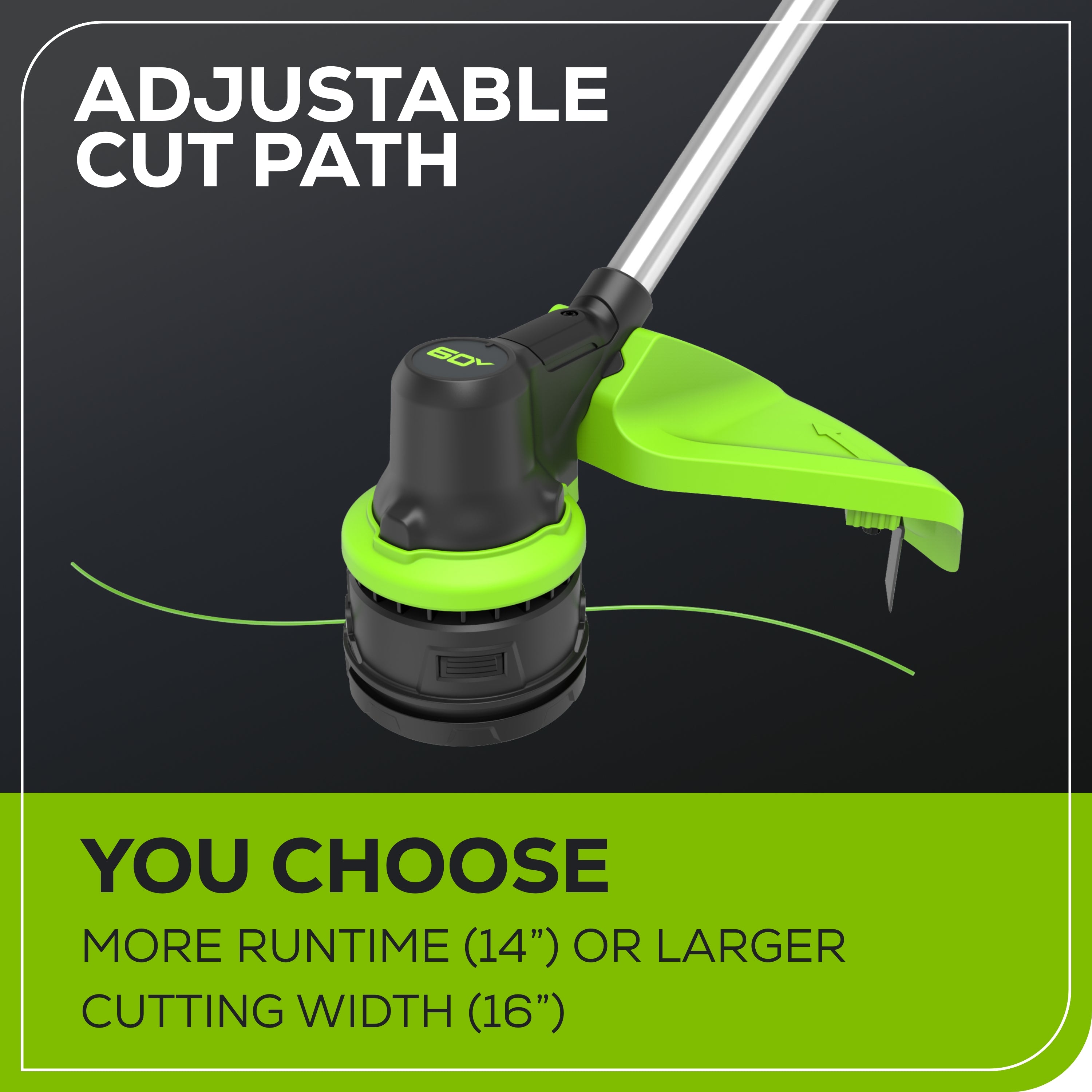 60V 16-Inch Cordless Battery String Trimmer with 2.5Ah Battery & 3A Fast Charger - Lightweight Weed Eater for Lawn Edging, Yard Maintenance & Landscaping