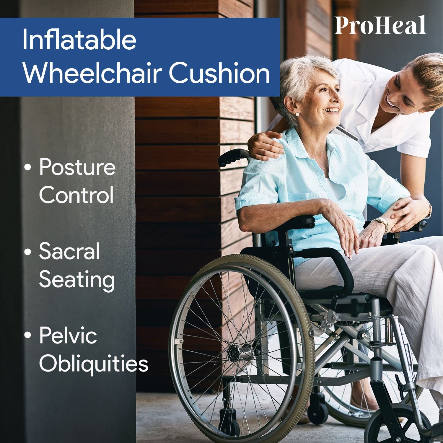 ProHeal Inflatable Wheelchair Air Cushion 18x16 Inches - Pressure Relief Seat Cushion for Pressure Sores Prevention & Treatment - 2