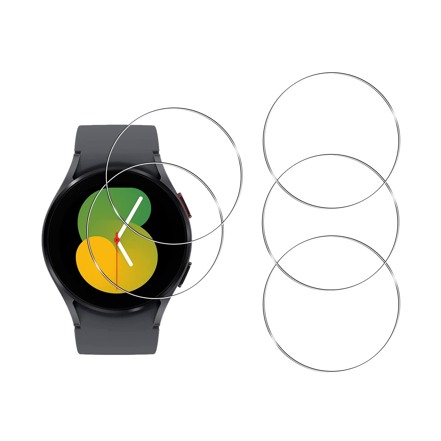 Samsung Galaxy Watch 5 (40mm) Screen Protector 5 Pack - Anti-Scratch & Fingerprint for Workout & Daily Use