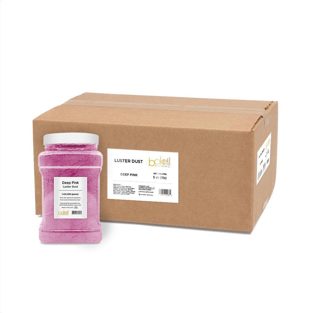 Premium Deep Pink Luster Dust for Cake Decorating - Edible Pearl Dust Powder for Baking, Candy Making & Chocolate Decorations - Wholesale Bulk Size