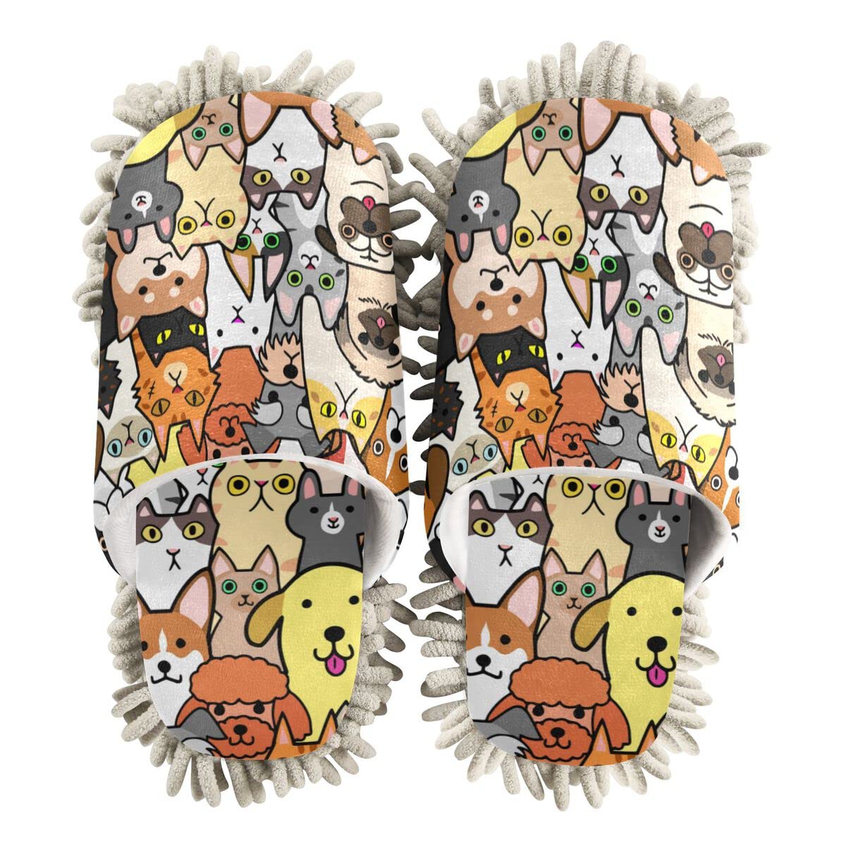Washable Pet Slippers for Dogs & Cats - Non-Slip Floor Cleaning Mops for Kitchen, Home - Indoor Dust Cleaning Slippers for Women (Perfect for Hardwood Floors & Tile Cleaning)