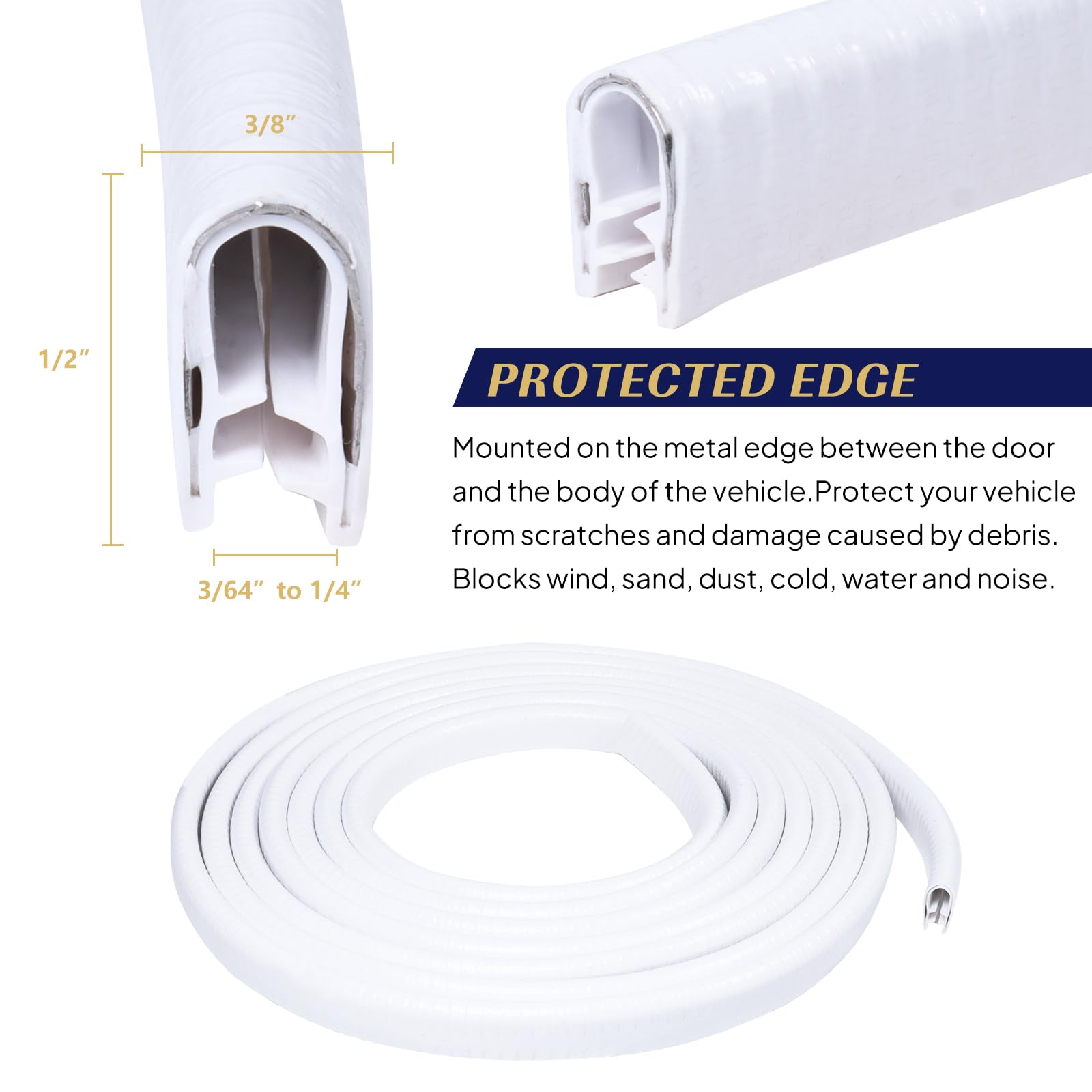 U-Channel Rubber Weatherstrip 1/2