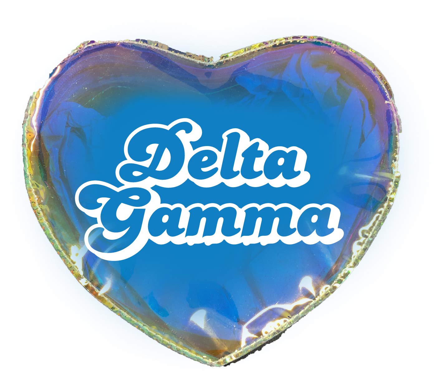 Delta Gamma Heart Shaped Makeup Bag - Sorority Cosmetic Pouch for Sisters | Perfect for Travel, College Dorm & Greek Life Accessories