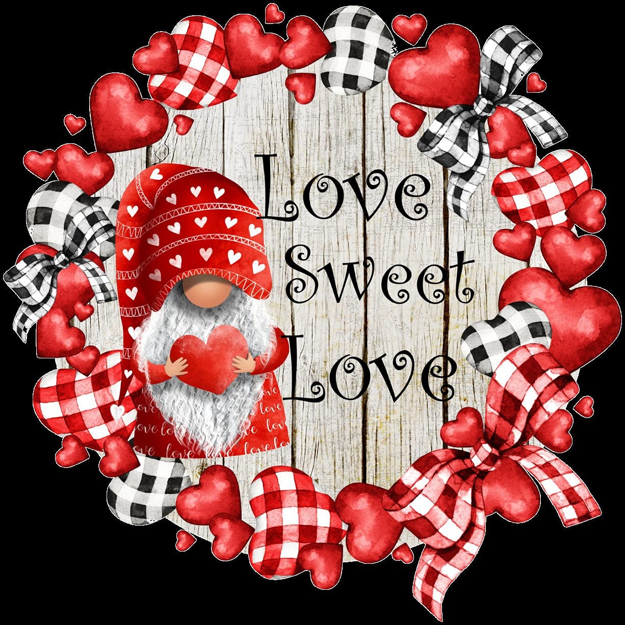 Vintage Round Metal Tin Sign - Rustic Love Sweet Love Gnome Wall Art for Valentine's Day & Spring Decor | Indoor/Outdoor Home, Bar, Coffee Shop, Kitchen Decor (8x12 Inch) | Perfect for Farmhouse, Cafe, and Gift Shop Wall Decoration