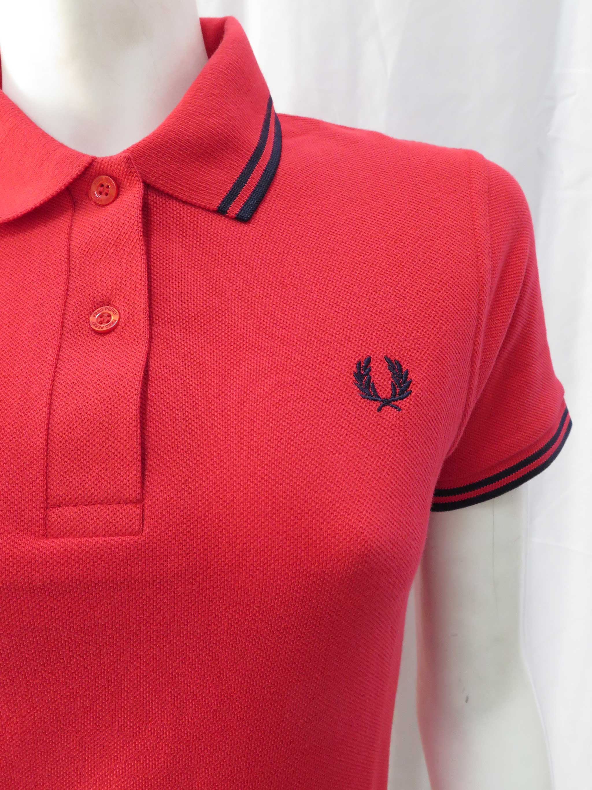 Authentic Fred Perry Women's Shirt - Made in England - Red & Black Checkered Design - Casual & Office Wear - Perfect for Work, Parties & Everyday Fashion