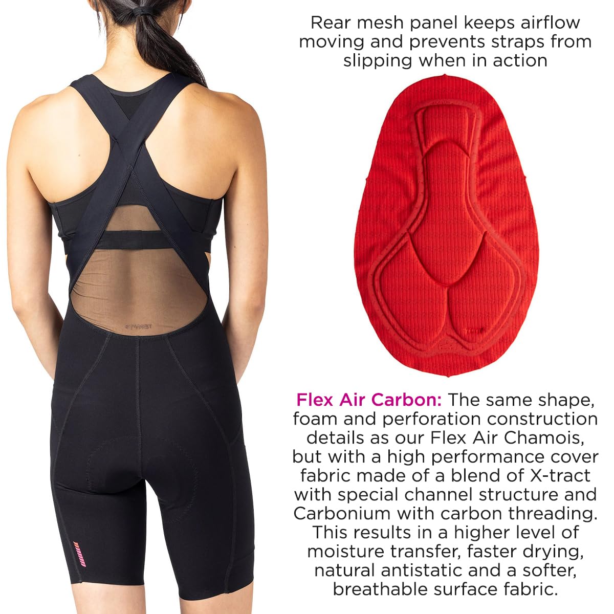 Women's Terry Bike Shorts - Padded Cycling Bib Shorts with 8.5