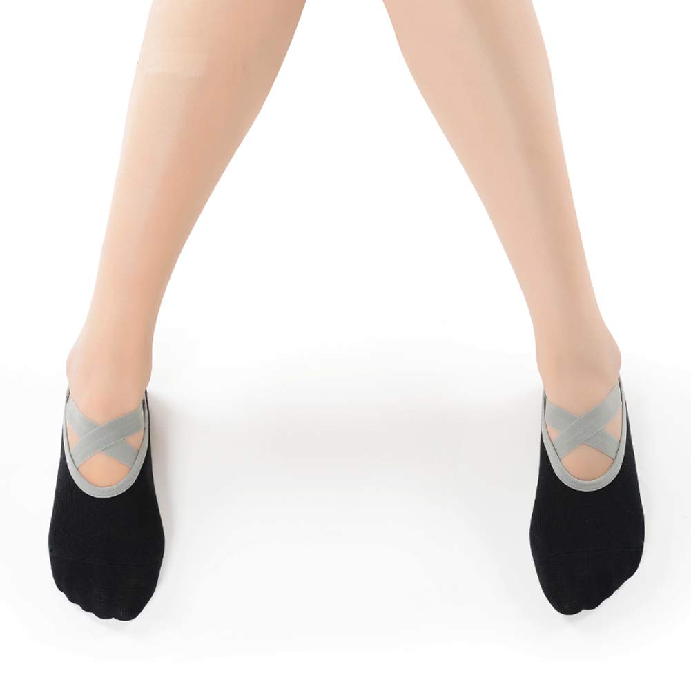 Non-Slip Silicone Yoga Socks for Women - 2 Pairs Grip Socks for Dance, Pilates & Home Workouts - Anti-Slip Floor Socks for Adults - Perfect for Yoga Studios, Barre Classes & Indoor Fitness