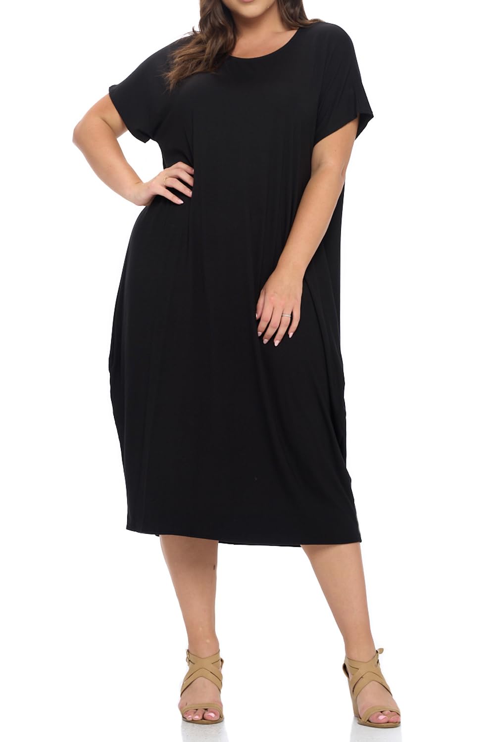 Vivienne Women's Pastel Cocoon Maxi Dress with Dolman Sleeves - Flowy Boho Chic Dress for Beach Wedding, Vacation & Summer Outfits