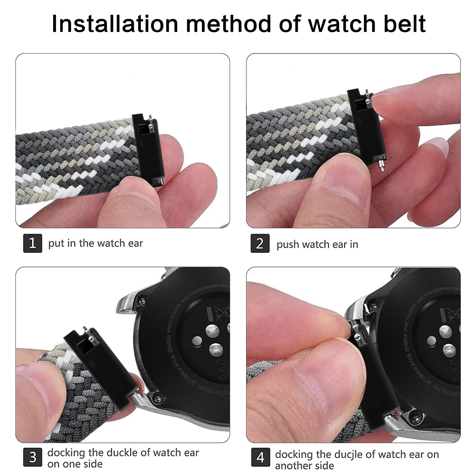 Hatolove 22mm Watch Band for Huawei & Galaxy Watches - Perfect for Workouts & Daily Wear