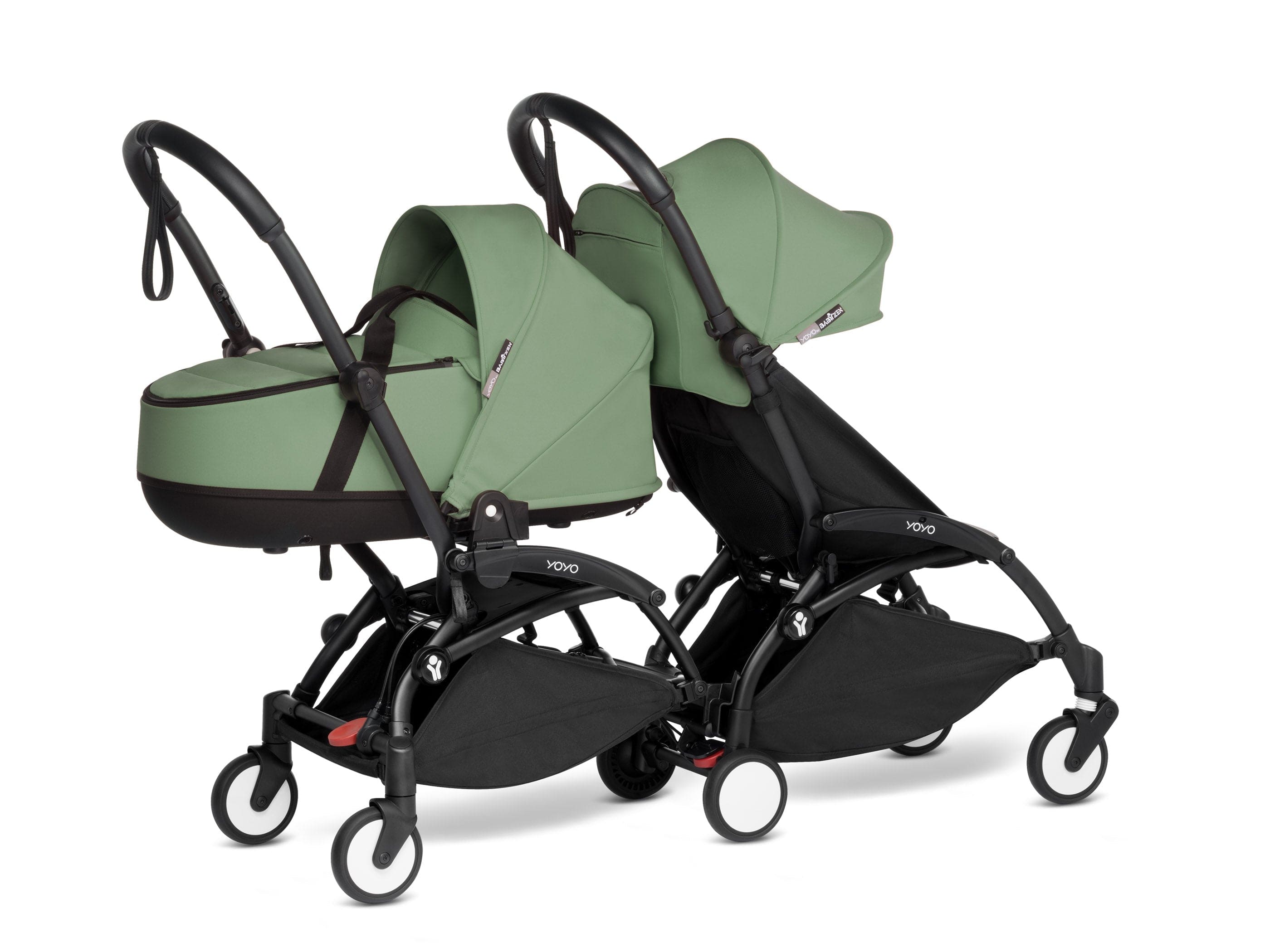 Stokke YOYO 3 Double Stroller for Twins - 6+ Months Front Seat with Bassinet Back - Lightweight Compact Travel Stroller for City Walks & Airplane Travel