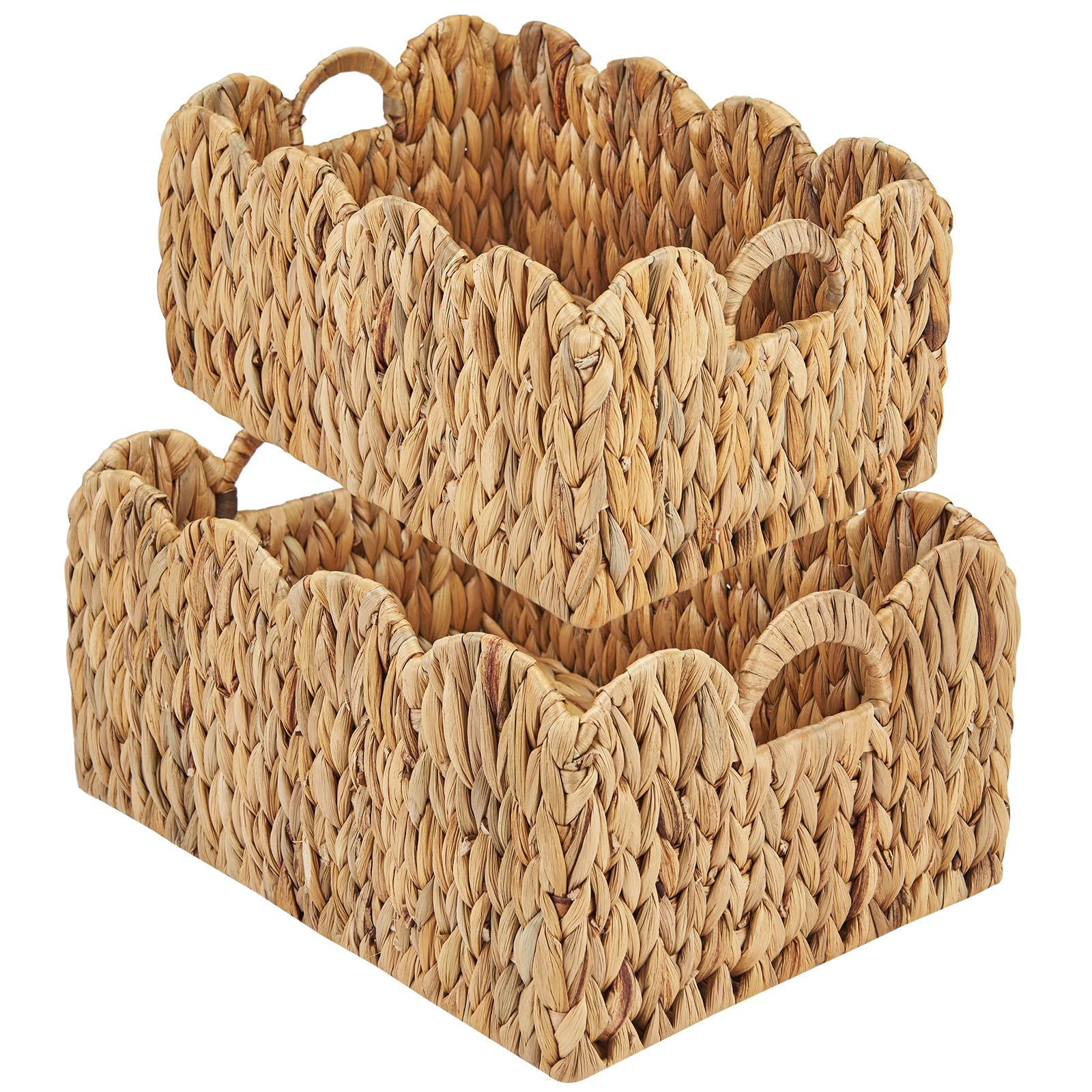 FairyHaus Woven Wicker Storage Baskets with Handles - Natural Rattan Organizer for Home Decor, Laundry, Toys & Blankets Storage - Perfect for Living Room, Bedroom & Bathroom Organization