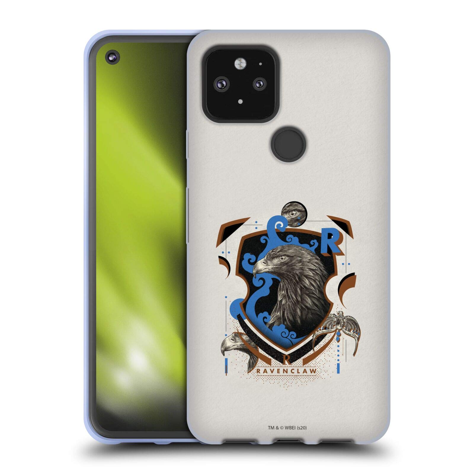 Harry Potter Ravenclaw Deathly Hallows XXVII Soft Gel Case for Google Pixel 5 5G - Officially Licensed Protective Phone Cover by Head Case Designs for School, Work, and Everyday Use