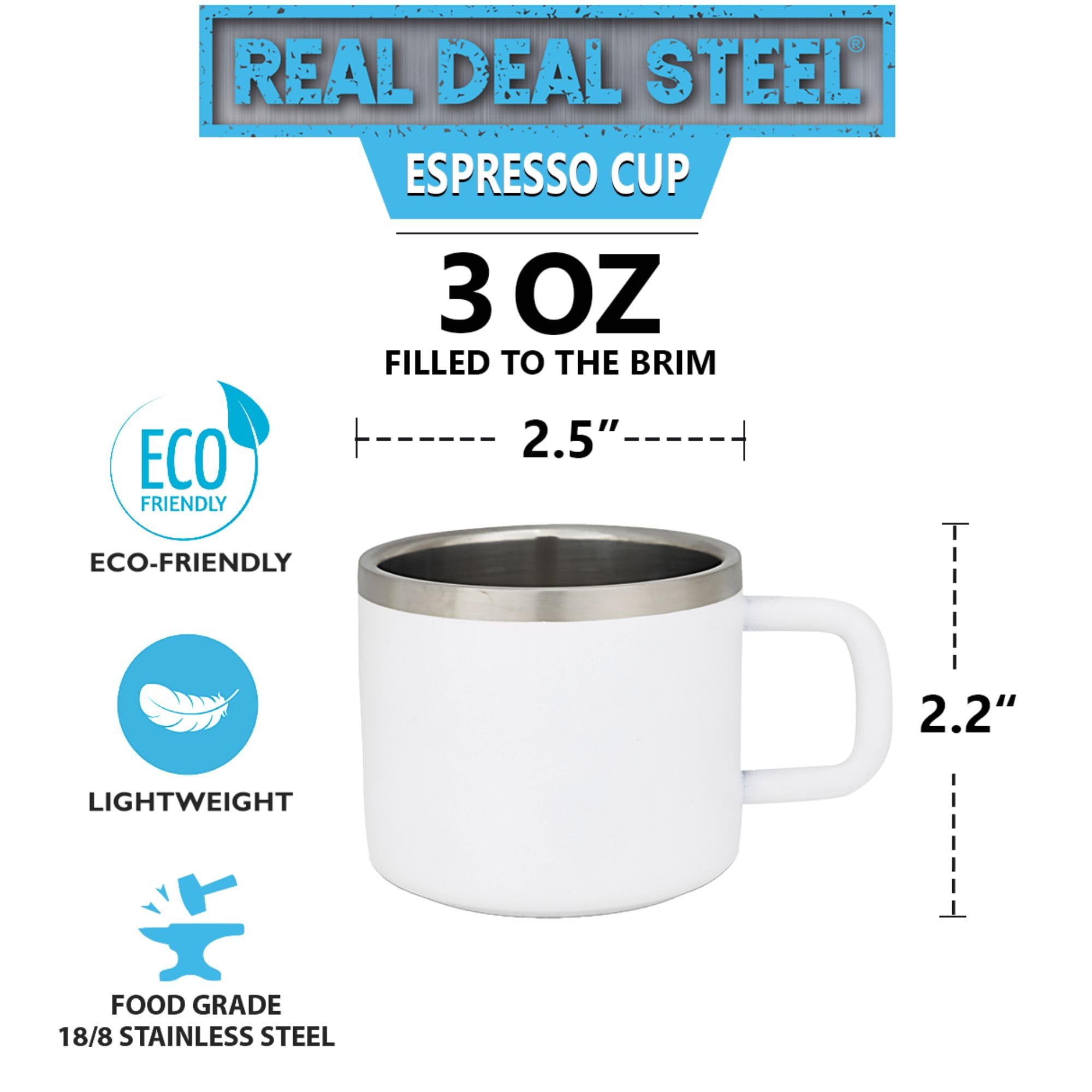 Little Sipper 3 oz Insulated Espresso Cups - Premium Double Wall Glass Coffee Mugs Set of 4, Perfect for Home, Office & Cafe Use
