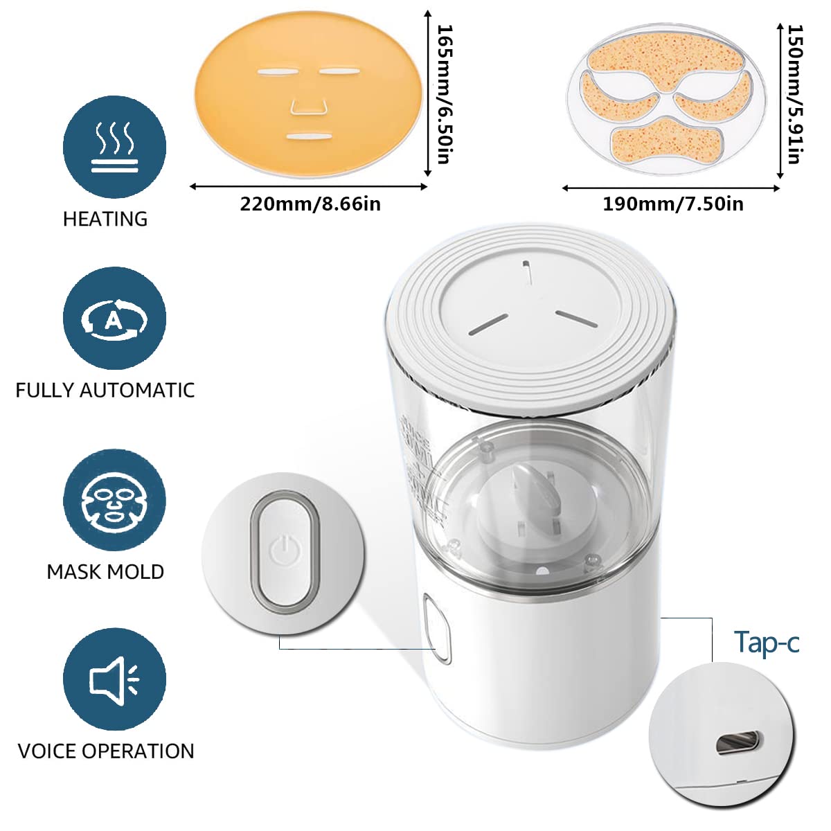 USB Rechargeable DIY Automatic Facial Mask Maker Machine - Multi-Function for Natural Fruit, Vegetable & Collagen Cream Masks | Home Spa & Beauty Care Device for Glowing Skin
