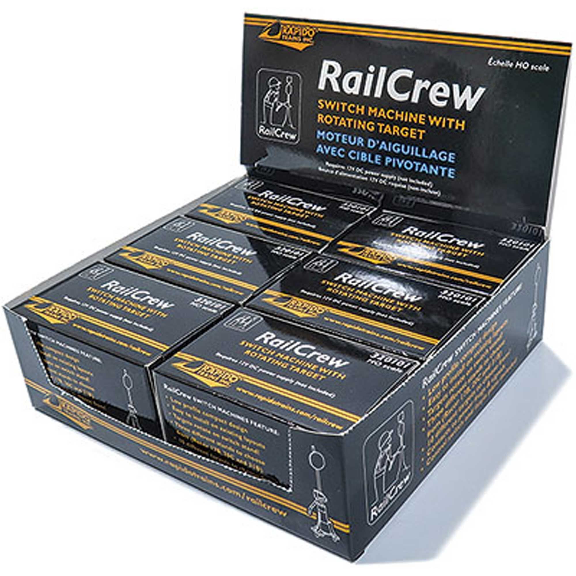 RAPID TRAINS INC. RailCrew Switch Machine with Operating Switch Stand (6-Pack) - Perfect for Model Railroad Layouts and Train Set Accessories