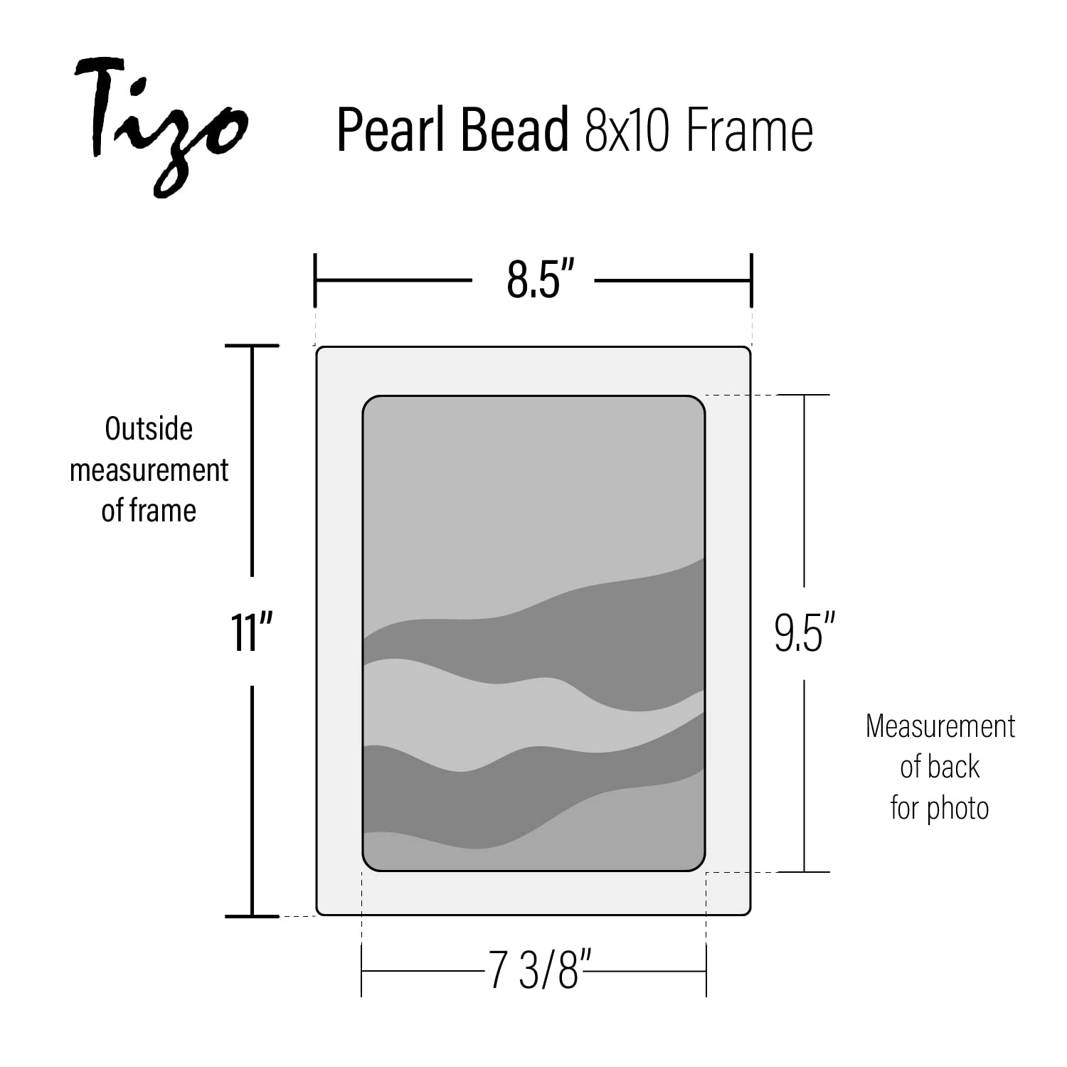 8x10 Pearl Bead Sterling Silver Photo Frame - Premium 925 Silver Decorative Picture Frame for Wedding, Anniversary & Home Décor | Siena Collection