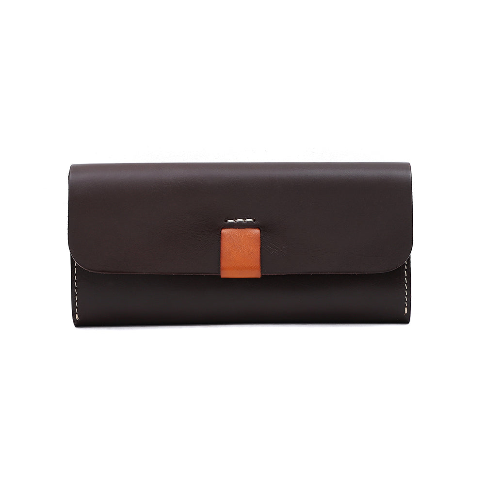 Handmade Genuine Leather Long Bifold Wallet for Women - Slim RFID Blocking Wallet with Multiple Card Slots & ID Window - Perfect for Everyday Use, Travel, and Gift Giving
