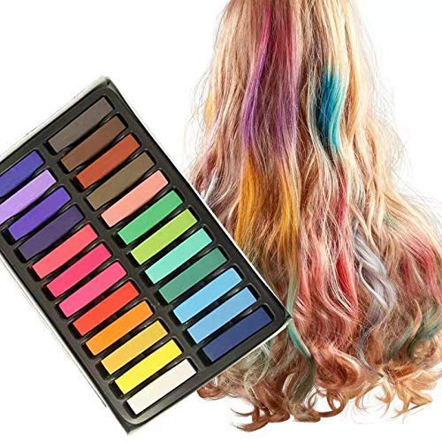 24 Colors Washable Hair Chalk Set for Kids & Pets - Temporary Hair Dye for Dogs & Cats - Non-Toxic Party Makeup for Halloween, Birthday, Cosplay & Festivals - Perfect Gift for Girls, Boys & Pet Lovers - Great for Costume Parties, School Events & Photo Shoots