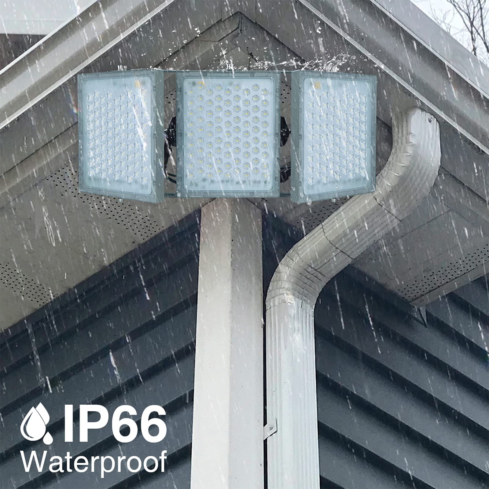 STASUN 450W LED Flood Light Outdoor, 40500lm High Brightness Security Light with 330° Wide Angle, 5000K Daylight White, 3 Adjustable Heads, IP66 Waterproof - Perfect for Yard, Stadium, Parking Lot, Warehouse & Backyard Lighting