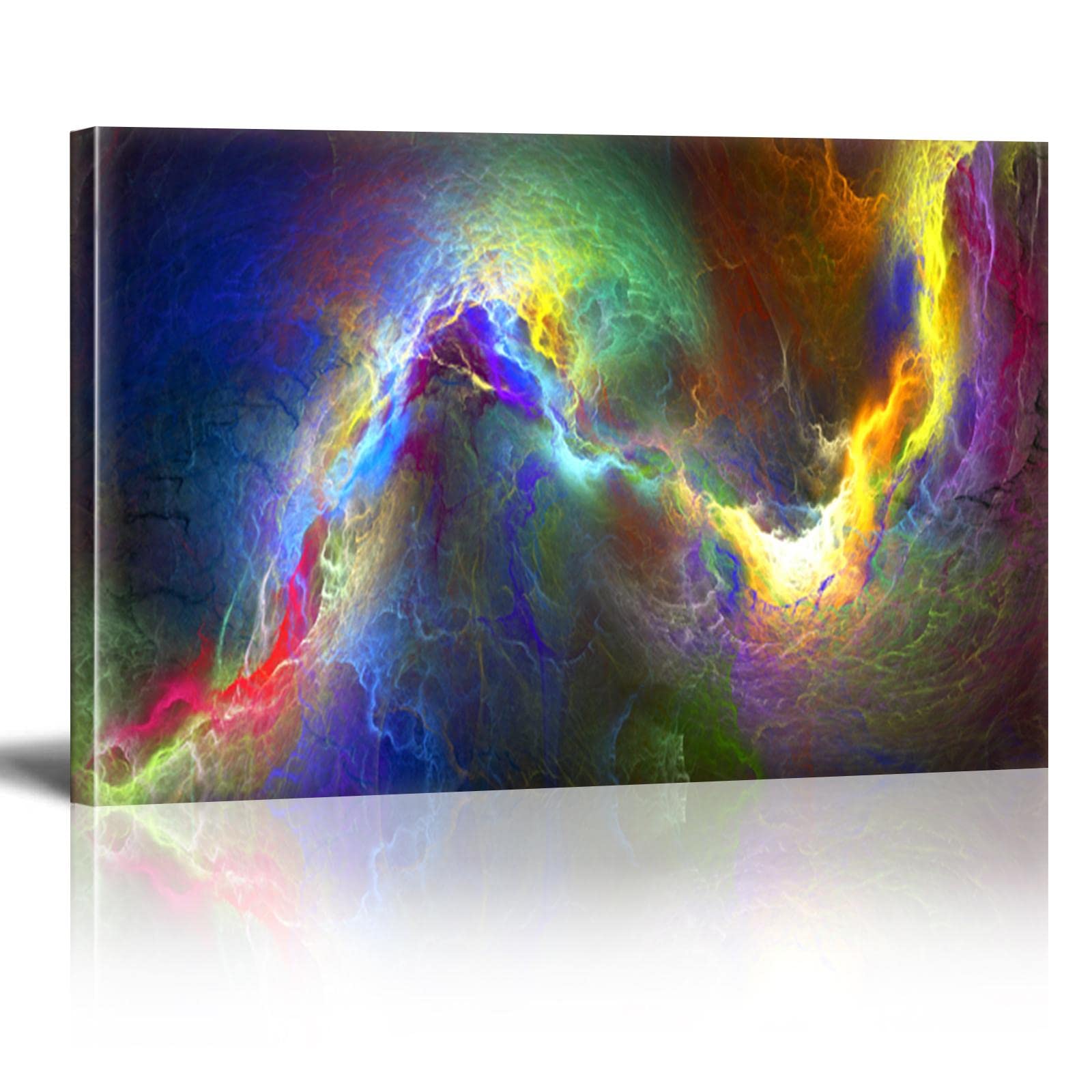Large Abstract Colorful Canvas Wall Art - Cloud Landscape Painting for Living Room, Bedroom, Office Decor - Framed Ready to Hang (60x120cm/24×47 inches) - Perfect for Modern Home & Office Spaces