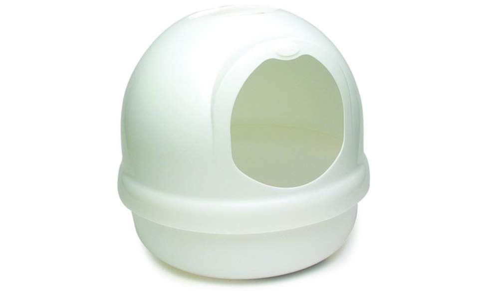 Petmate Booda Dome Cat Litter Box - White, Enclosed Design for Odor Control & Privacy, Perfect for Small Spaces & Multi-Cat Homes