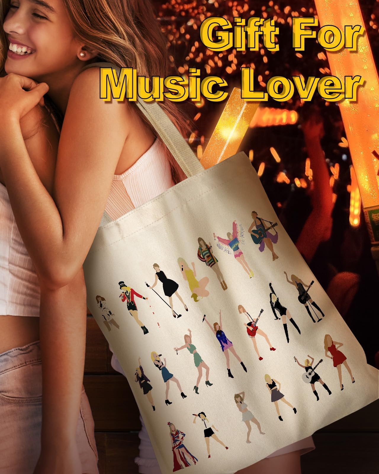 STSNano Stylish Canvas Tote Bag for Women - Reusable Eco-Friendly Shoulder Bag - Perfect for Work, Shopping & Travel (Gift Idea) - Trendy Aesthetic Design for Everyday Use