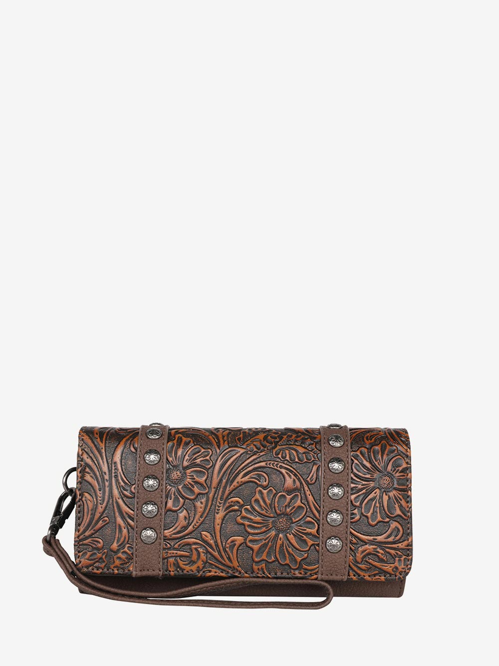 Trinity Ranch Floral Embossed Leather Wallet for Women - Stylish RFID Blocking Bifold Credit Card Holder - Perfect for Everyday Use, Travel & Gift Giving