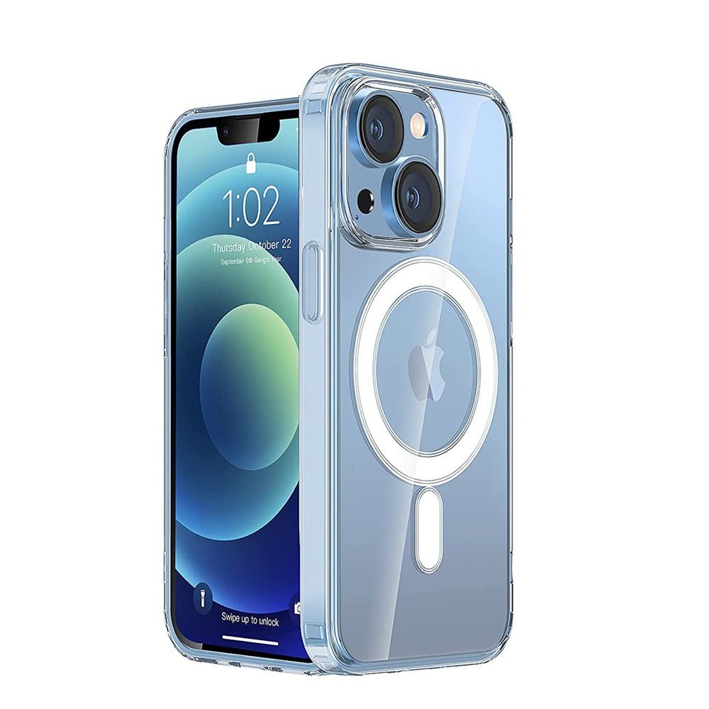 iPhone 15 Pro Magnetic Case - Clear Wireless Charging Compatible Protective Cover for Everyday Use & Travel